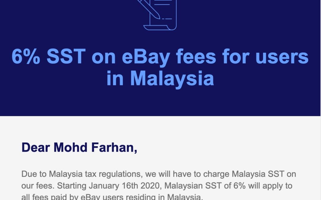 eBay akan kutip 6% SST daripada penjual dari Malaysia mulai 16 Januari 2020