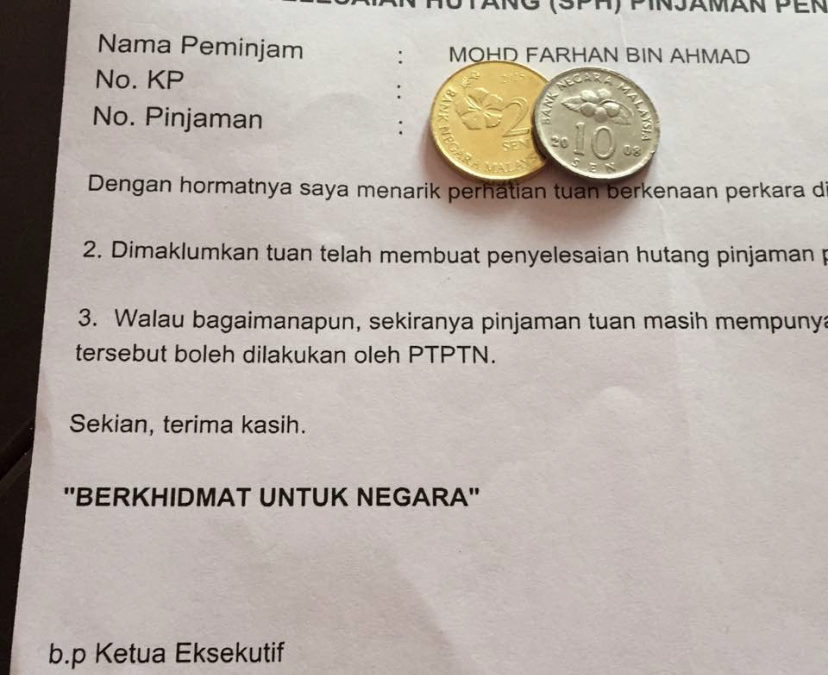 Selesai sudah hutang PTPTN aku semuanya kerana eBay