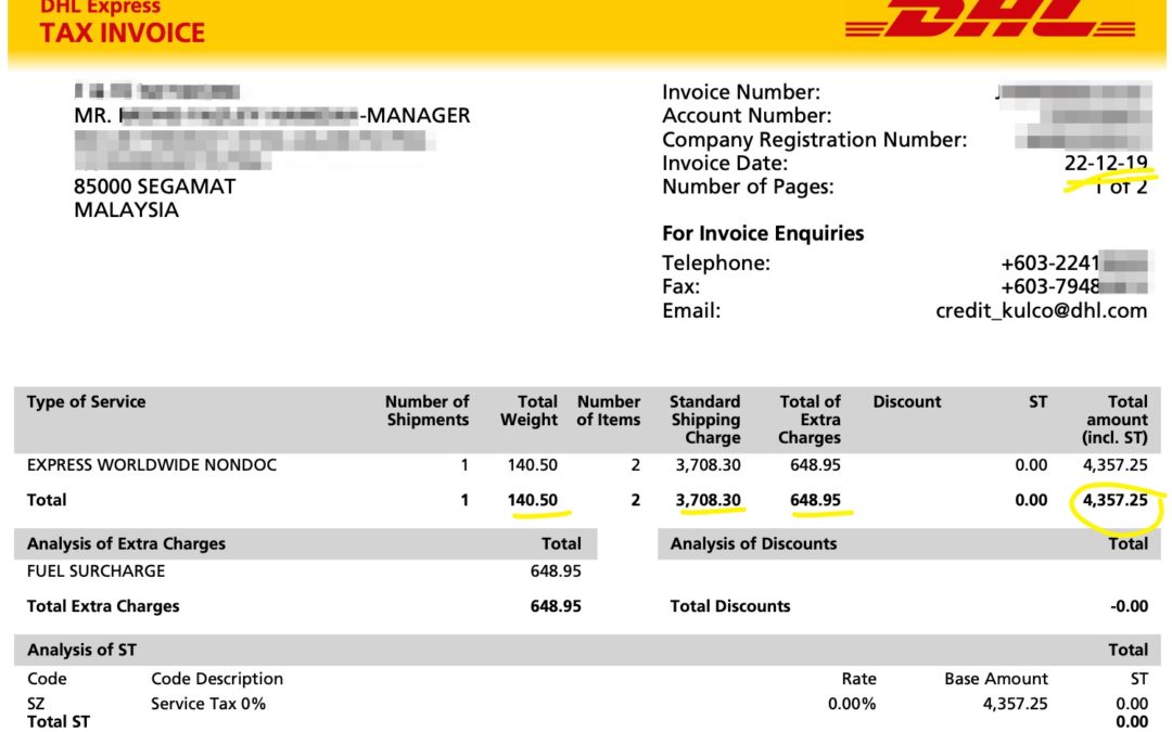 Kurier DHL bagus untuk barang yang berat dan mahal