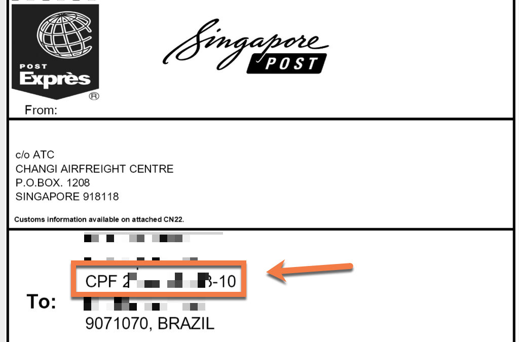 Dimana hendak letak nombor cukai pembeli dari Brazil?