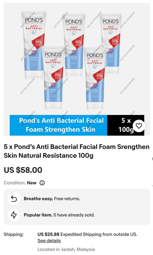 pencuci muka antara barang malaysia yang laku di eBay