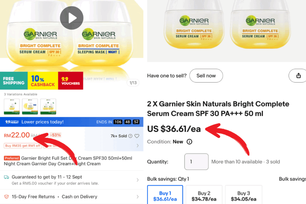 cara berniaga di eBay dengan menjual garnier